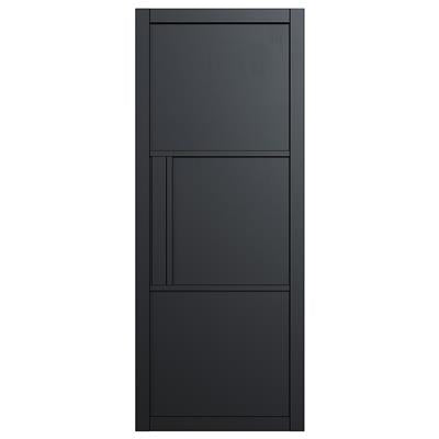 SEATTLE 3 PANEL BLACK PRIMED DOOR