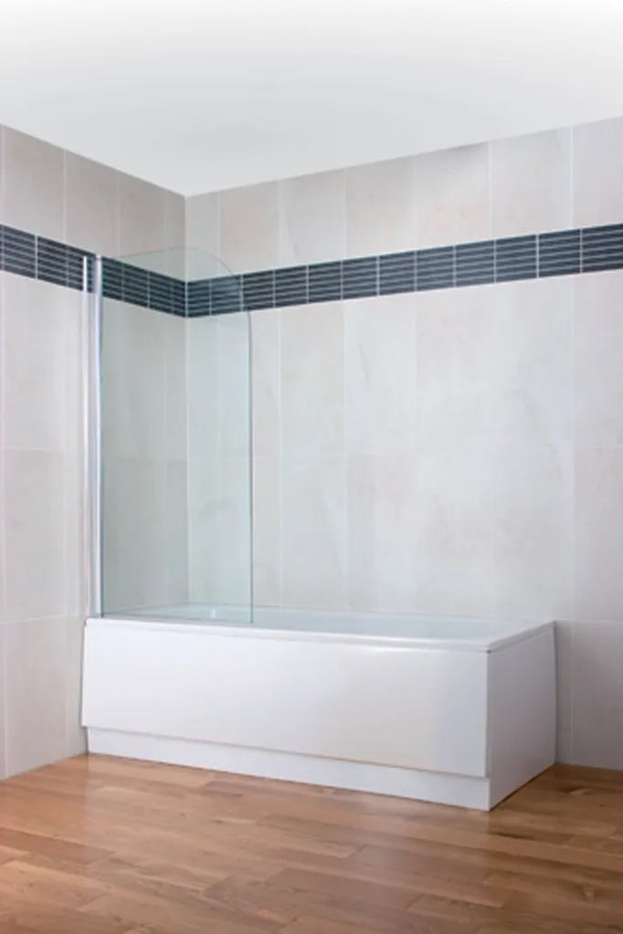Curved Top Bath Screen - Silver