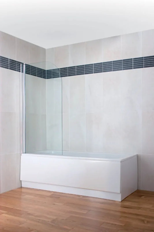 Curved Top Bath Screen - Silver