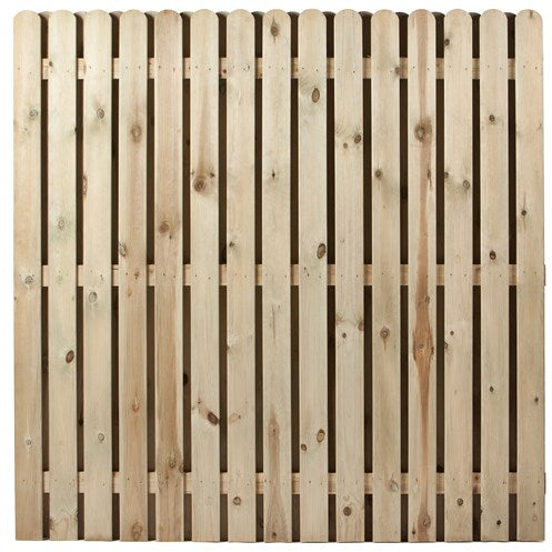 Premier Round Top Hit & Miss Fence Panel - 1800 x 1800mm