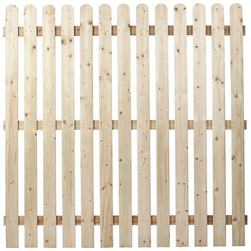 Premier Round Top Picket Fence Panel - 1800 x 1800mm